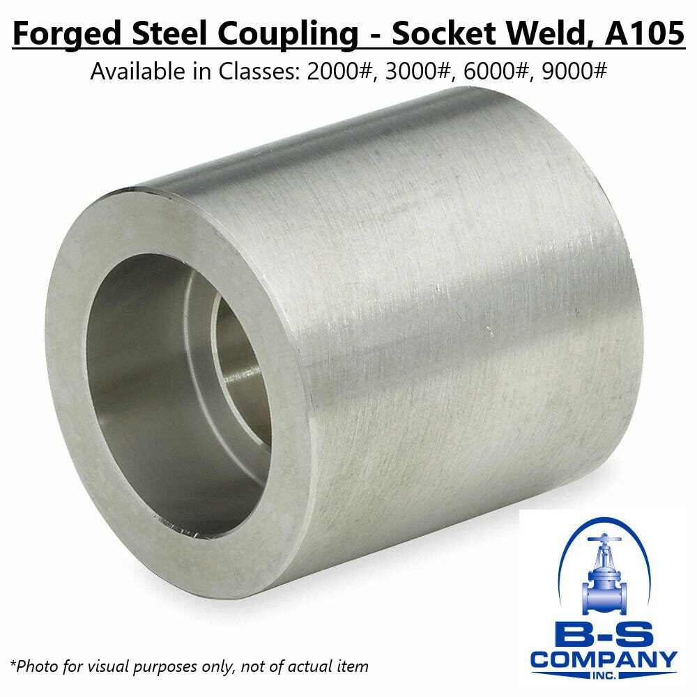Forged Steel COUPLING 1/2" Socket Weld A105 9000# 9M (Lot of 5)