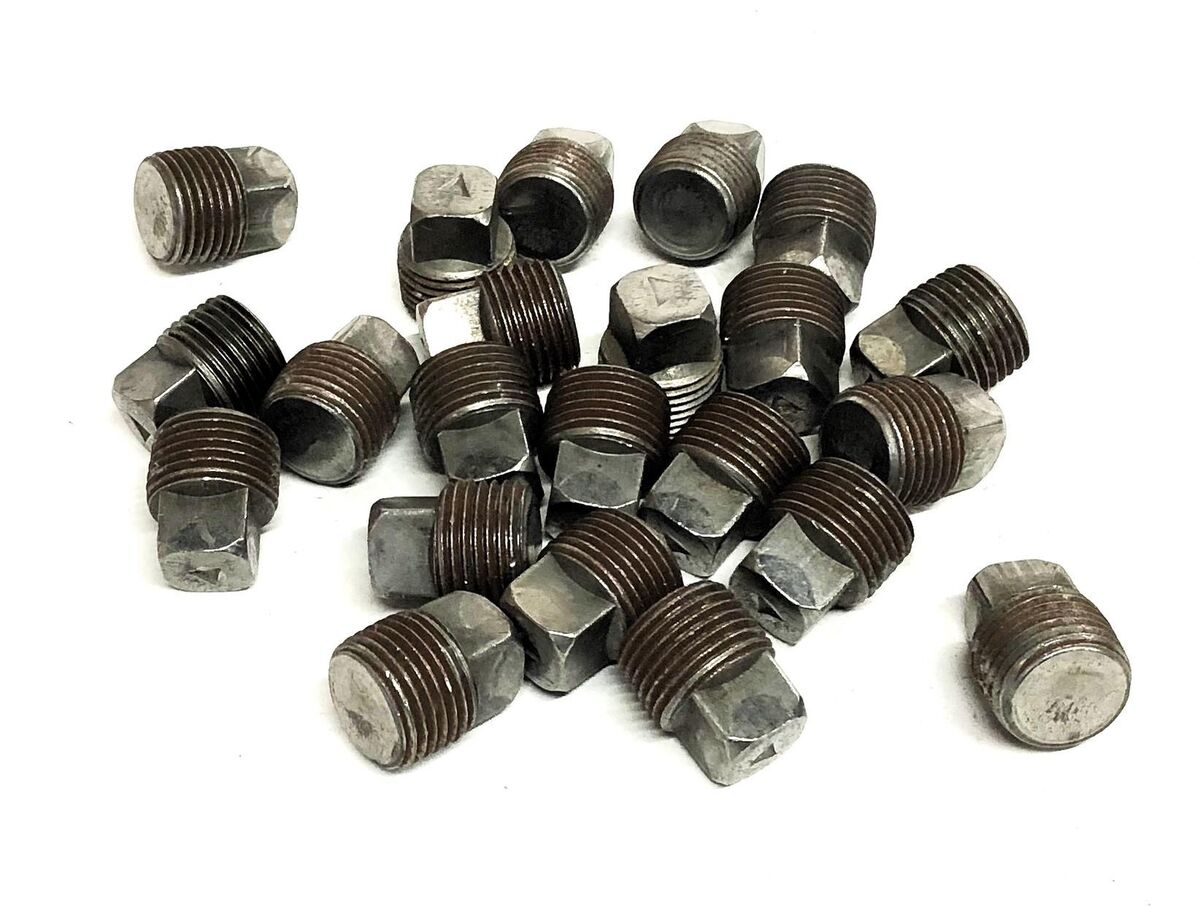 Unbranded 14TPI Square Head Pipe Plug Fitting 1/2 Inch [Lot of 23] NOS
