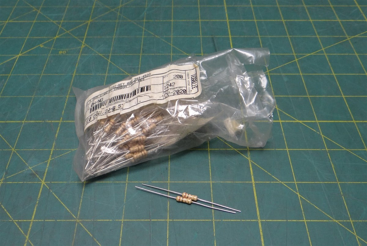 (Lot of 195) 1.0 OHM 1/2W ±5% Tolerance Carbon Film Resistor, Solder Termination