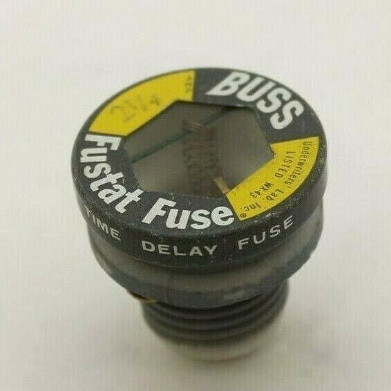 BUSSMAN T-2-1/4 TYPE T 2-1/4 AMP TIME-DELAY PLUG FUSE 125V LOT OF 4