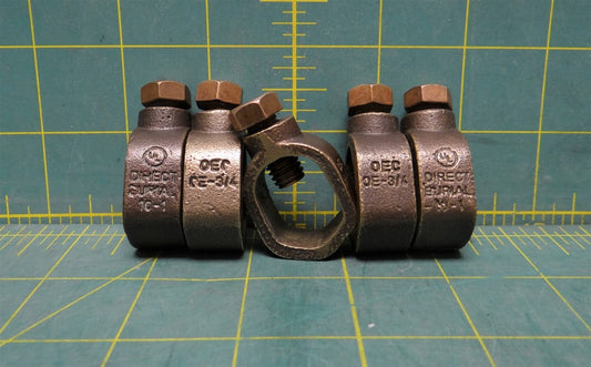 5 Pc Bronze Ground Rod Clamp Direct Burial 10-1 OEC OE-3/4