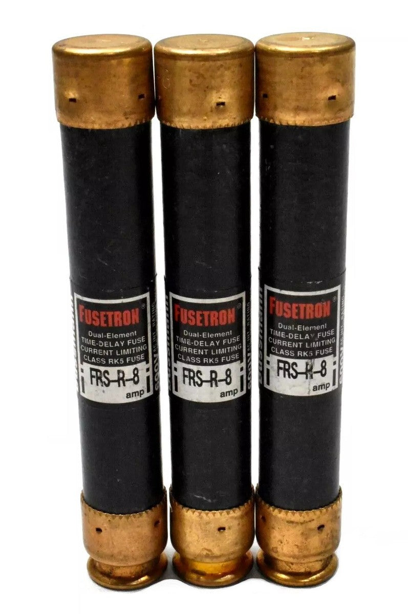 [Lot of 3] Bussmann FRS-R-8 Dual Element, Time Delay RK5 Fuse 600V, 8A