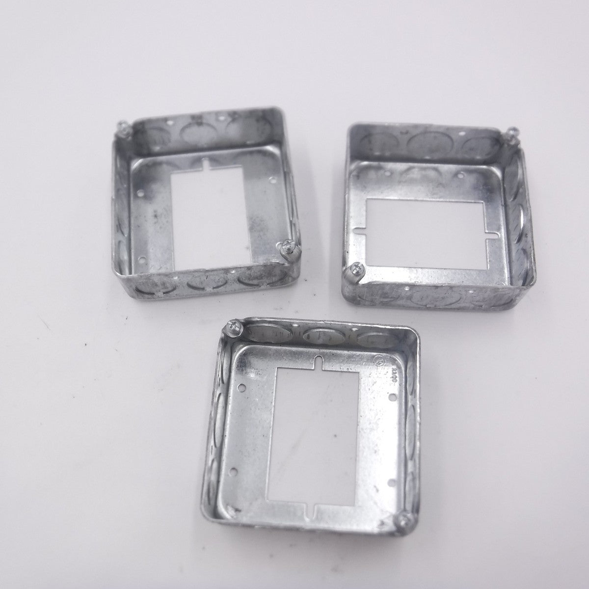 3 Pack Hubbell  Raco 4" x 1-1/2" Square Extension Ring Metallic 0052108