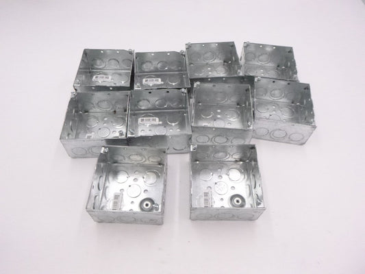 10 Pack Steel City Welded Style Outlet Box Steel 30.3 cu-in 4" x 2-1/8"