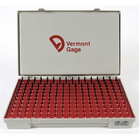 Vermont Gage 902200200 Pin Gage Set,Minus,1.30-4.98Mm,Black