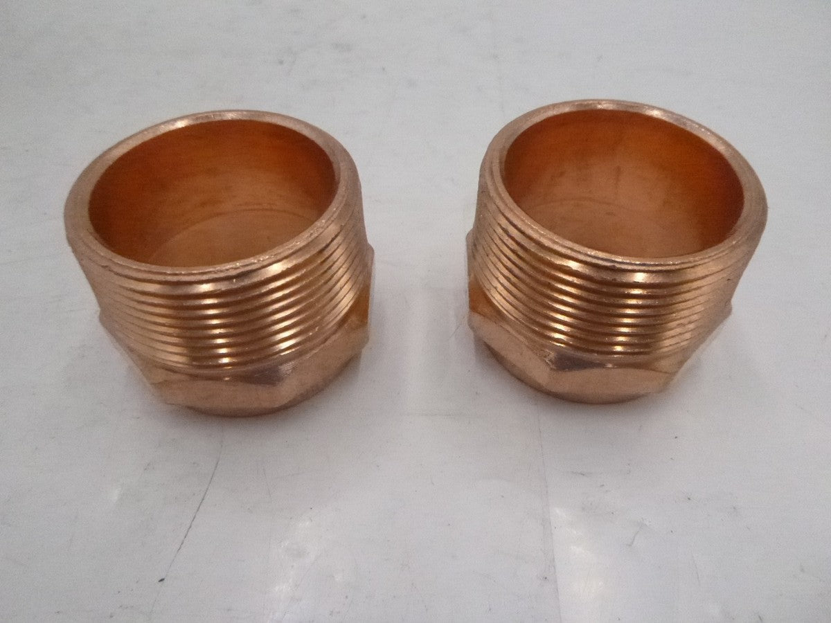 2 Pack Copper Male Adapter 1-5/8" OD X 1-1/2"