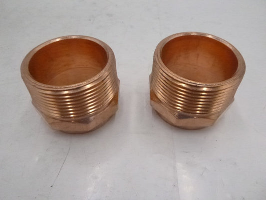 2 Pack Copper Male Adapter 1-5/8" OD X 1-1/2"