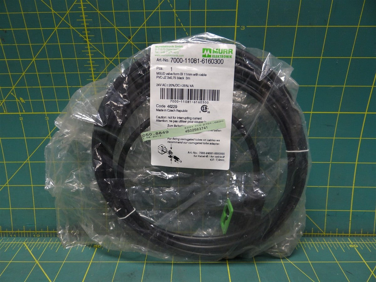 Murr Elektronik Msud Valve Plug Form Bi 11Mm Cordset 7000-11081-6160300 3-Pos