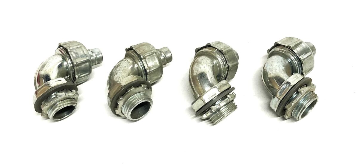 Ideal 90 Degree Conduit Connector 3/8 Inch [Lot of 4] NOS