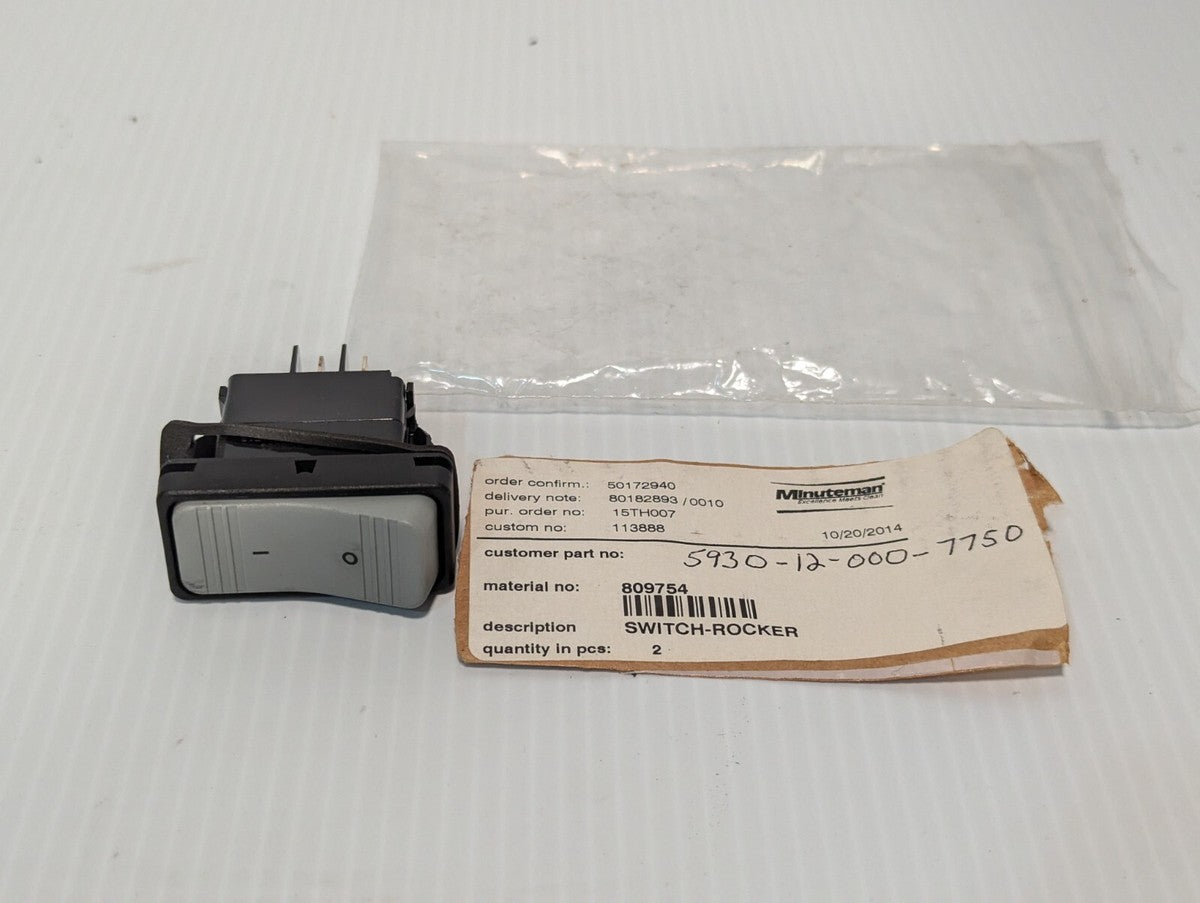 Minuteman 809754 Switch Rocker, VA5A, 10A 250VAC, 15A 125VAC -Free Ship
