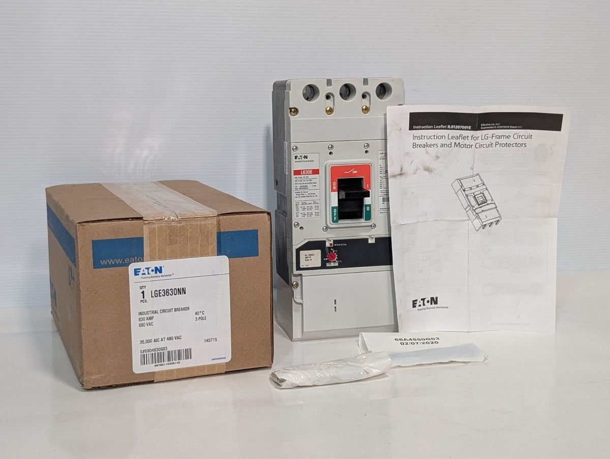 Disjoncteur Eaton CUTLER HAMMER LGE4630NN - 4 Pôles, 630A, Type L630E (cadre Seulement)