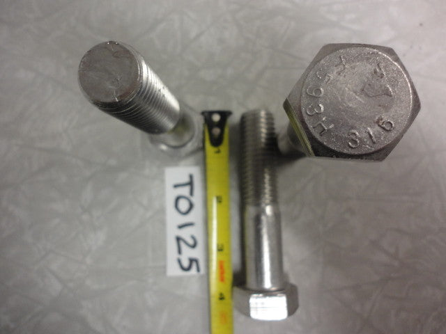 Hex Bolts Stainless Steel 316SS 3/4"-10 x 3 1/2" long (lot of 10)
