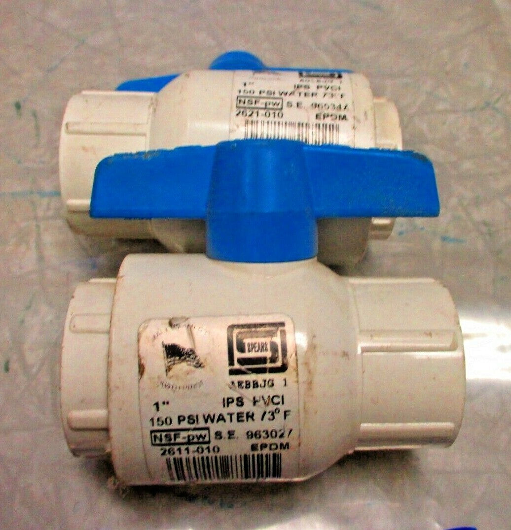 PVC-I BALL VALVES | 1" Female NPT Thread Ends | SPEARS | LOT of 2