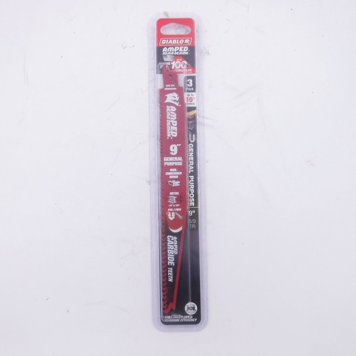 3 Pack Diablo 9" 6/9 TPI AMPED Demo Demon Carbide Teeth Reciprocating Saw Blades