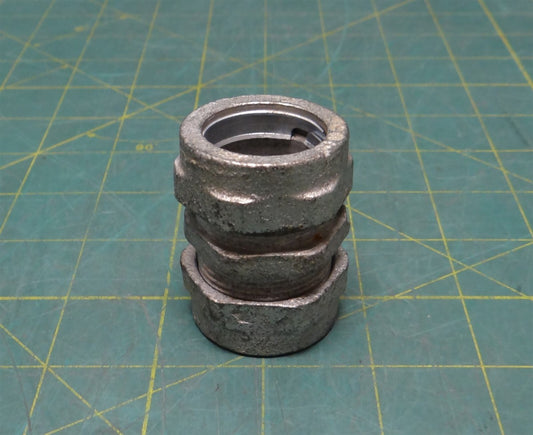 3/4" Rigid IMC Malleable Iron Straight Conduit Compression Coupling, 2" Length