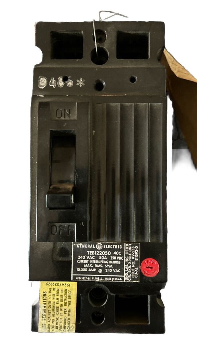 General Electric TEB122050 240V 50A 2 Pole Circuit Breaker.          K6