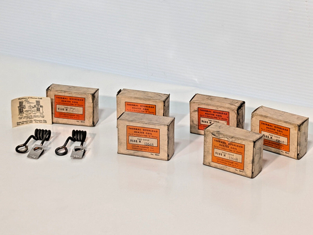 Lot of 6: Cutler Hammer 9586H Thermal Overload Heater Coils, NIB, Made in USA