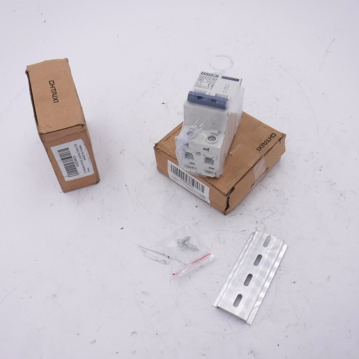 2 Pack Chitaixi 2 Pole 500V DC Miniature Circuit Breaker C50 DZ47Z-63