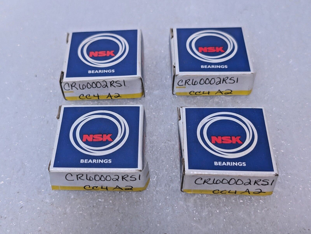 Lot of 4 NSK 6000-2RS1 Radial Deep Groove Ball Bearings, 10 mm Straight Bore