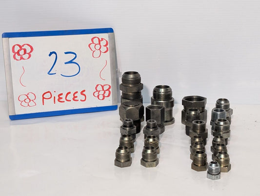 (23) High Pressure Adaptor Fittings Reducers Hex Heads for Hydraulic Press