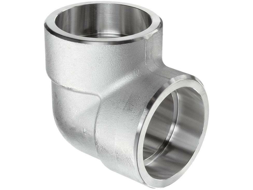 2" 3000 lb Socket Weld 90-Degree Elbow Forged 316 Stainless Steel Pipe Fitting
