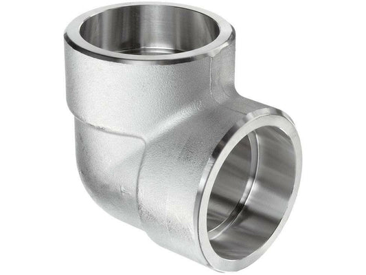 2" 3000 lb Socket Weld 90-Degree Elbow Forged 316 Stainless Steel Pipe Fitting