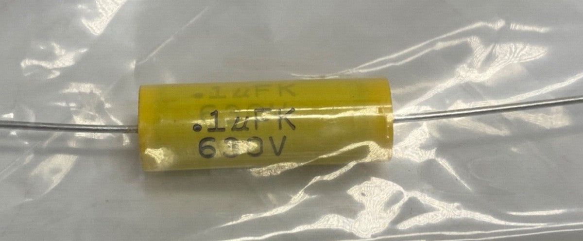 metalized Yellow film capacitor axial lead 0.1uf/630V, 104K630V