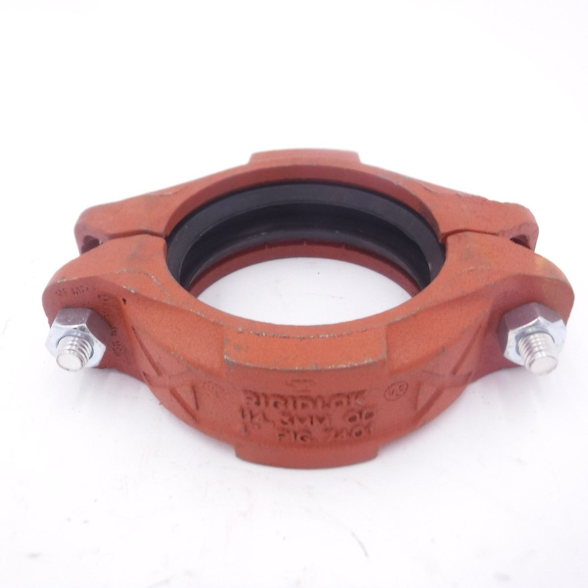 4" Rigidlok Coupling Clamp 114.3mm Fig. 7401 Orange w/Orange Stripe Gasket