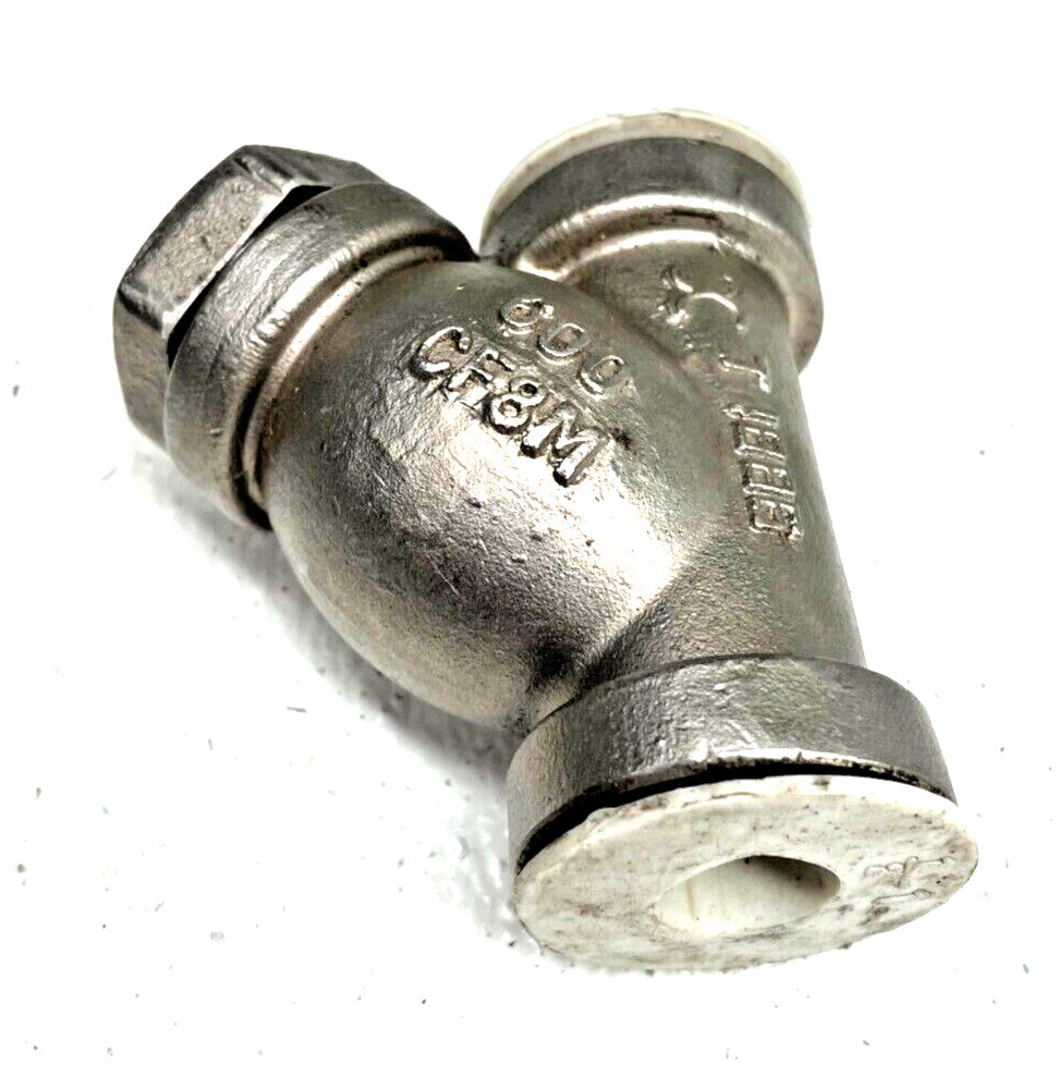 Stainless Steel Y Strainer 1/2" NPT 600-SWP / 3/64" Perf & Fine Mesh Screen