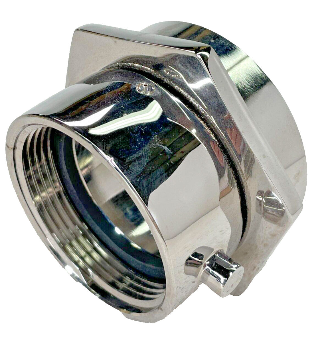 3" NPT x 2-1/2" NH (NST) Snoot Female Swivel Adapter, Polished Chrome