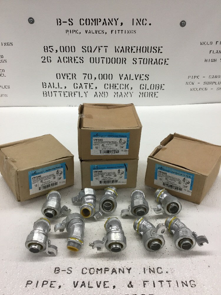 Crouse Hinds LTB7545G 45 Deg. Grounding Connector Insulated 3/4" (Box Of 10)