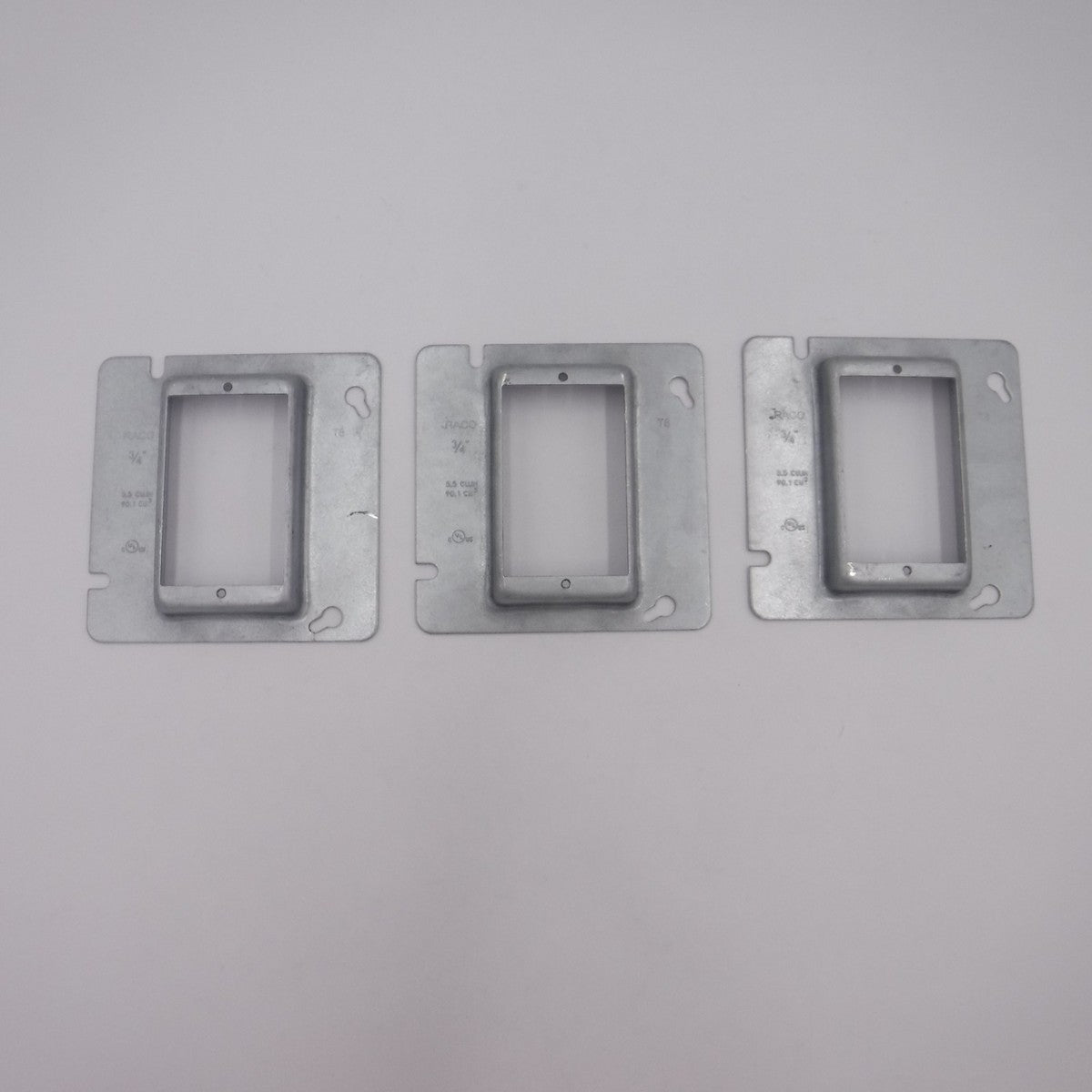 3 Pack RACO 4-11/16" SQ 3/4"RSD 1-Gang Mud Rings 838