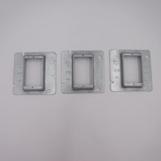 3 Pack RACO 4-11/16" SQ 3/4"RSD 1-Gang Mud Rings 838