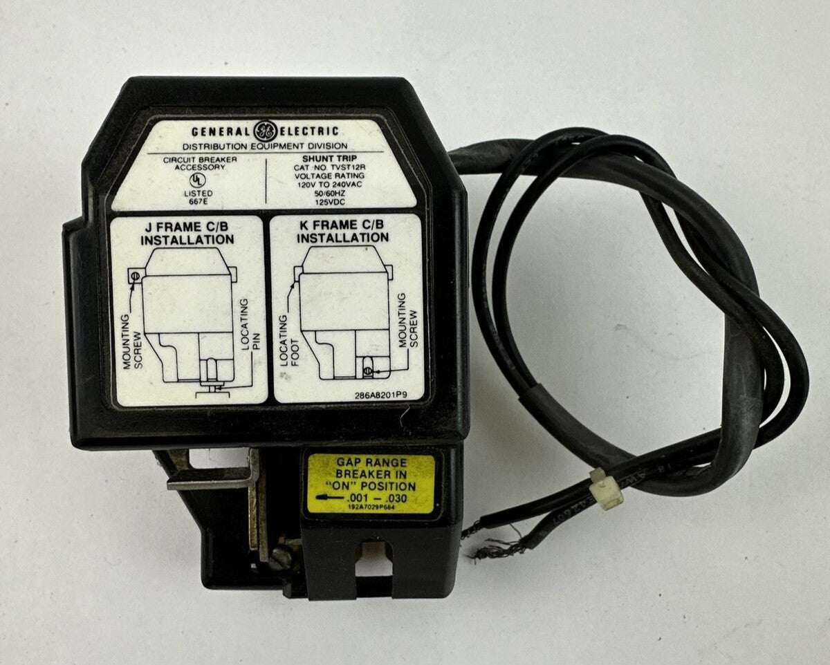 GE TVST12R SHUNT TRIP 120-240VAC 50/60HZ 125VDC CIRCUIT BREAKER ACCESSORY