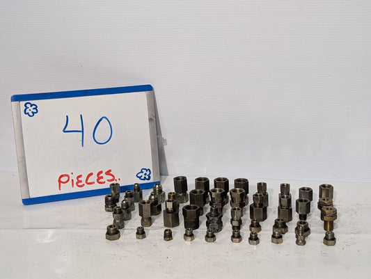 (40) Assorted Hydraulic Fitting and Adapters, Hex Head Thread Nut Lug Nipple