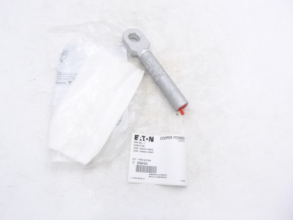 Eaton Cooper CC6A16U Loadbreak Elbow Crimp Connector 600A 4/0AWG 1 Hole