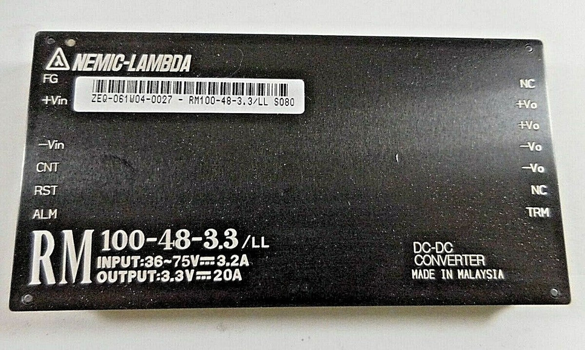 Nemic-Lambda ZEQ-061W04-0027-RM100-48-3.3/LL DC-DC Power Converter (3.3V, 20A)