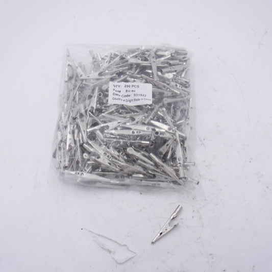 250 Pack Mueller BU-60 Alligator Steel Clip Barrel 10 Amp Non-Insulated