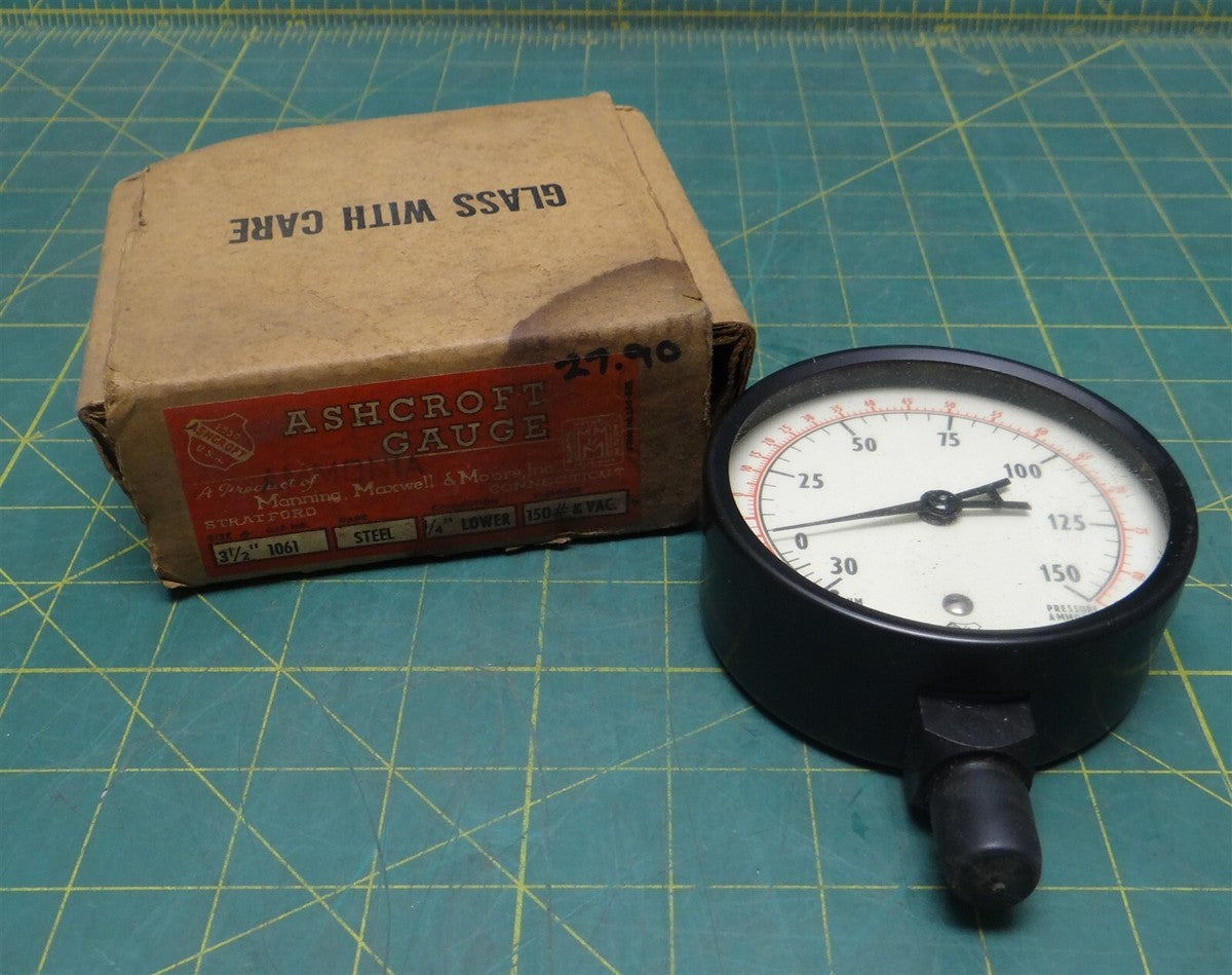 Ashcroft 151-EP13Y-L4 Ammonia Pressure/Temp Gauge 3.5" 0-150 PSI -60°F to 84°F
