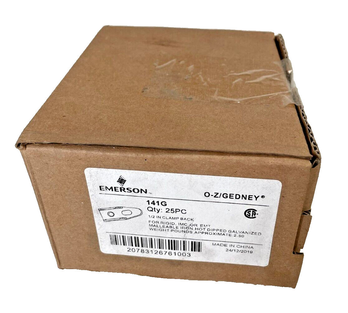 (25) EMERSON O-Z GEDNEY 141G Galvanized Clamp Back for 1/2" Rigid, IMC, or EMT