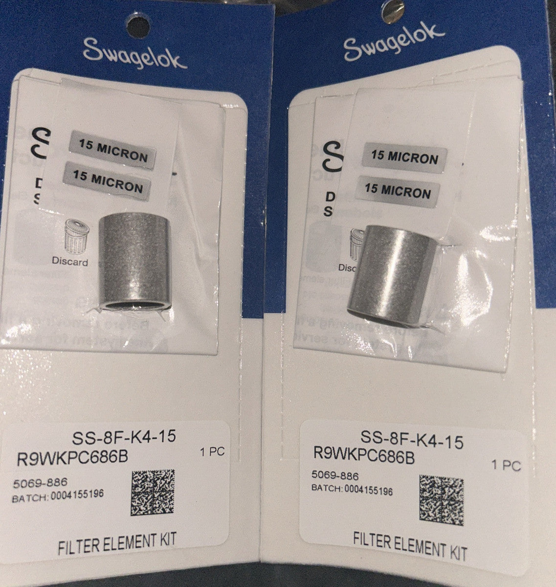 *QTY 2* Swagelok SS-8F-K4-15   15 Micron Filter Element. *FREE SHIPPING!*    Q7