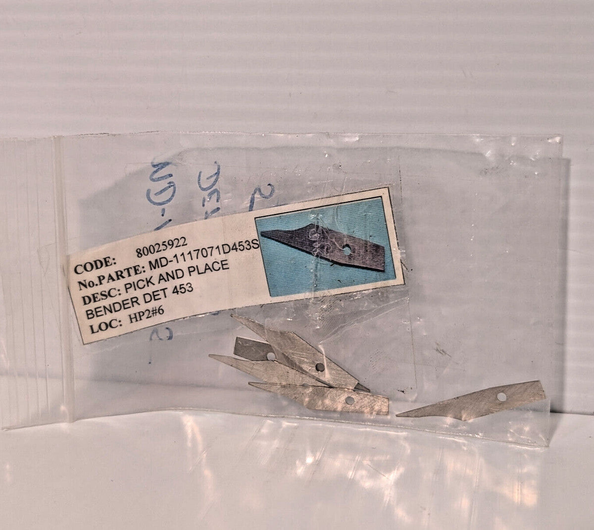 Quantity of 5: MD-1117071D453S Metal Pick and Place Bender Det 453 Components
