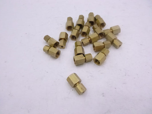 18 Pack 1/4" x 1/8" Compression Brass Female Pipe Fitting Connector With Ferrule