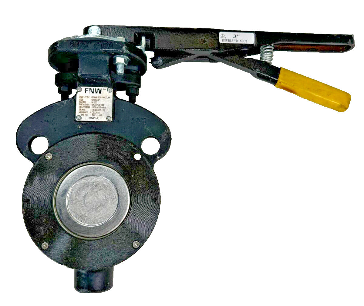 FNW HPA1WCTLM High Performance Butterfly Valve 3" Class 150 Wafer Type, Lever Op