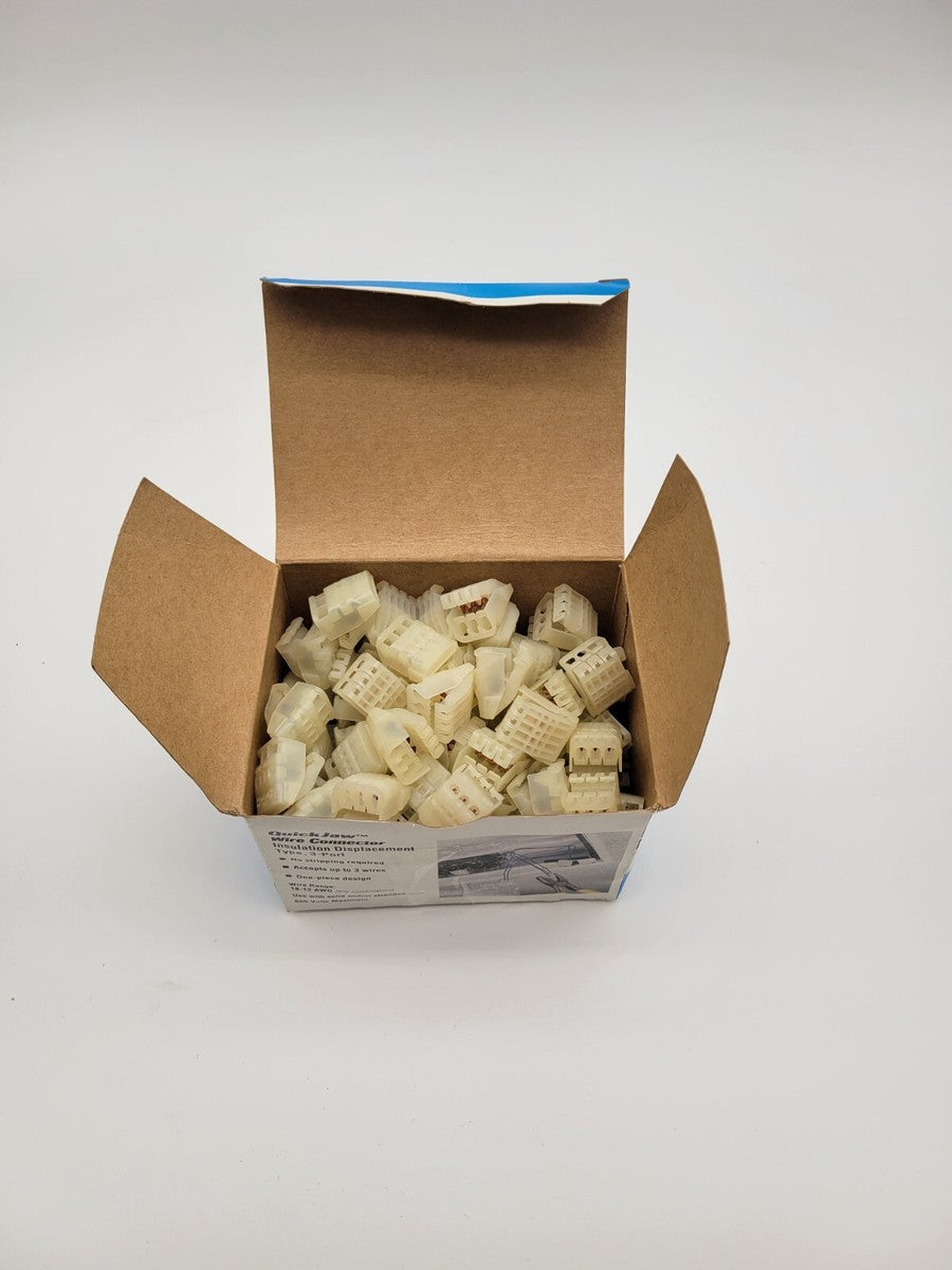 100 Piece Box Ideal	30-298 Jaw Wire Connector 18-12 AWG 3 Wire Electrical NOS