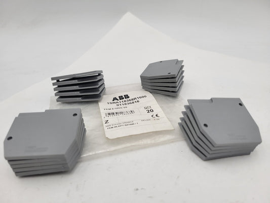 20PC Lot Entrelec FEM6 Terminal Block End Cap Barrier Sections Spacing 2.8 mm