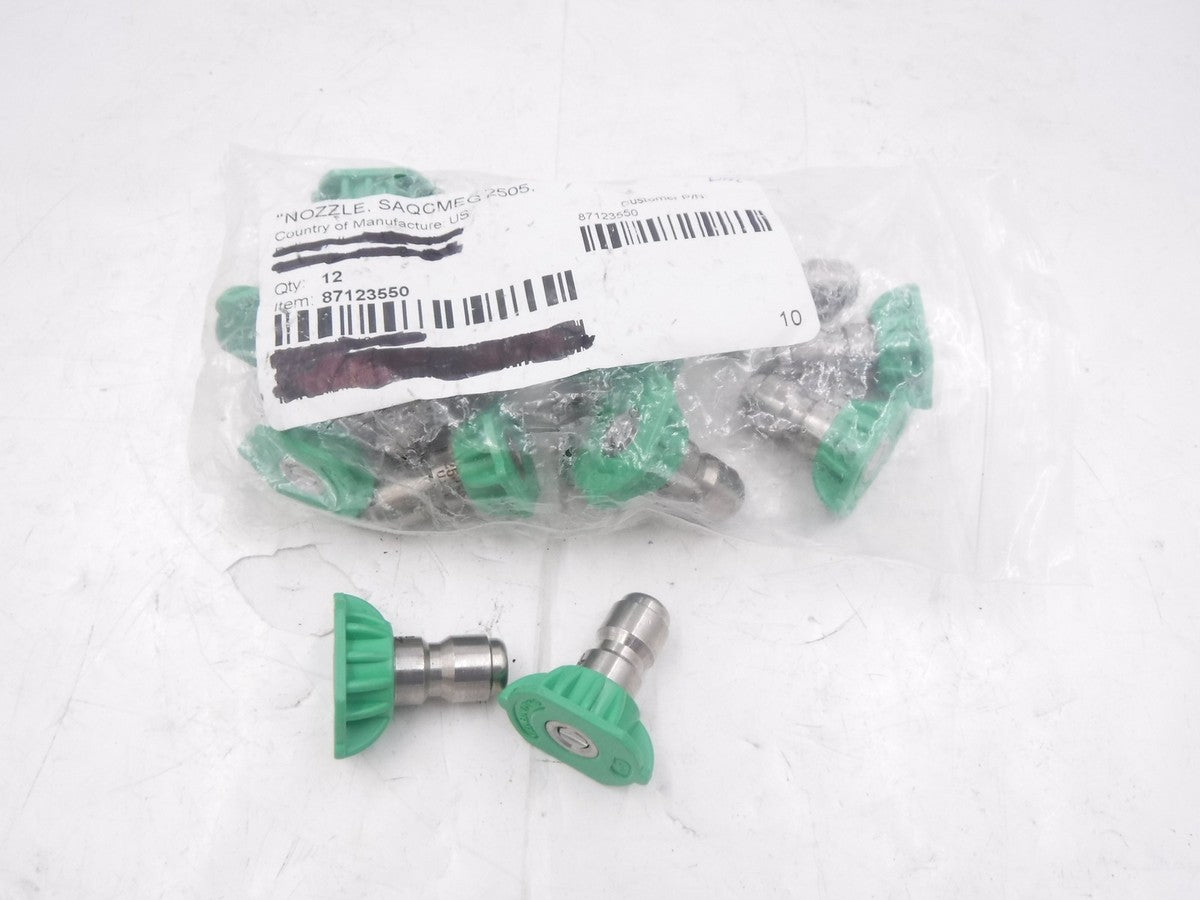 12 Pack SAQMEG QC Green 2505 #5.0 x 25° Quick Connect Nozzles 8.712-355.0