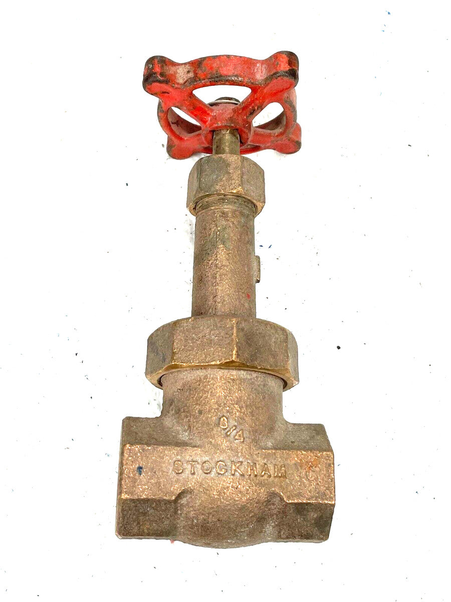 STOCKHAM B-120 Bronze Gate Valve 3/4" NPT Threaded Ends Class 150-SWP / 300-WOG