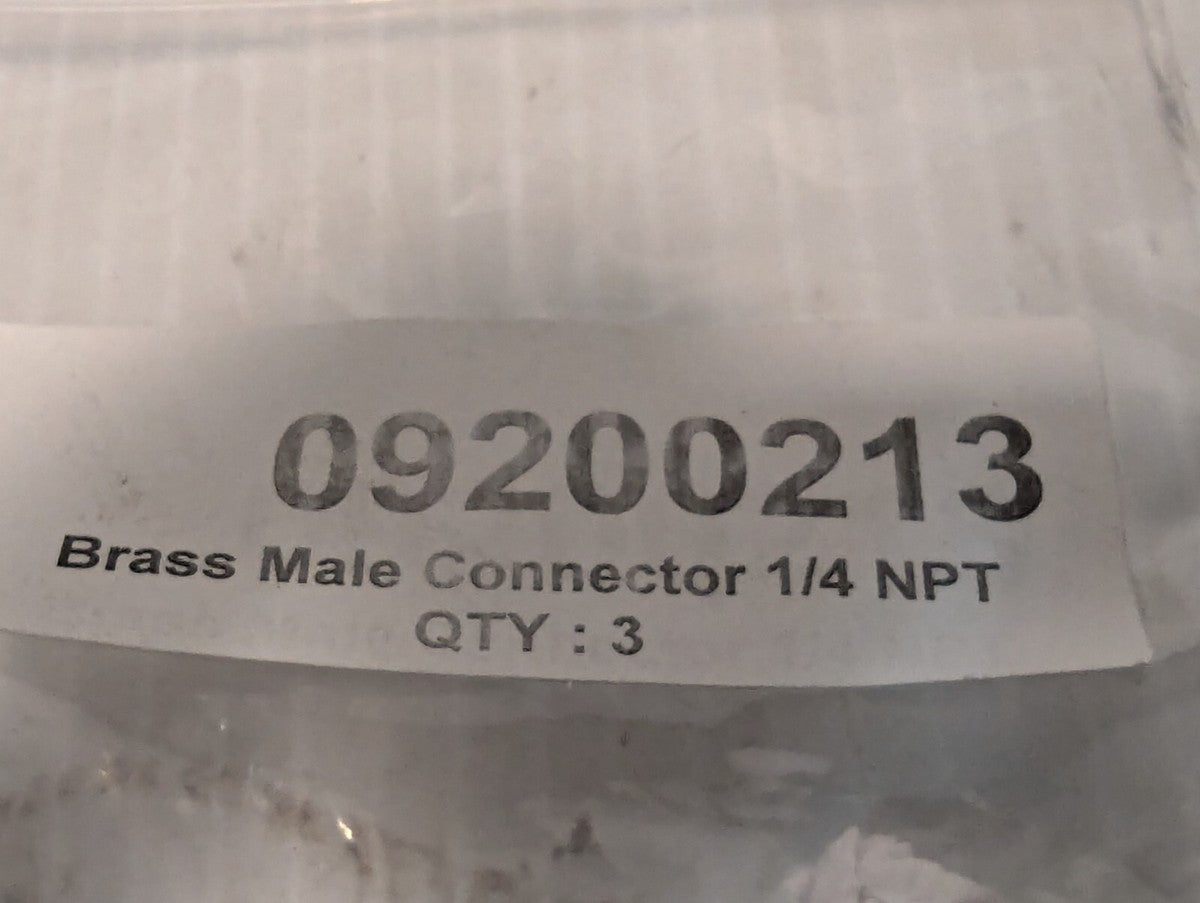 09200213 Brass Male Connector 1/4 inch NPT - Lot of 3