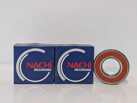 (2) NACHI 6207 2NSE9 C3 DEEP GROOVE BALL BEARING, RUBBER SEALED 35X72X17mm 2RS